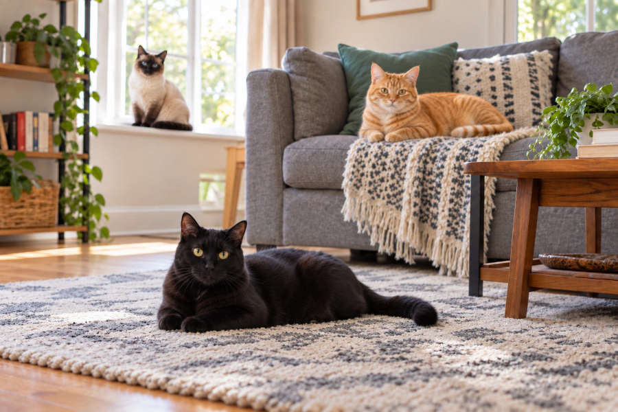Cats in Living Room Relaxing - Doug's Pets